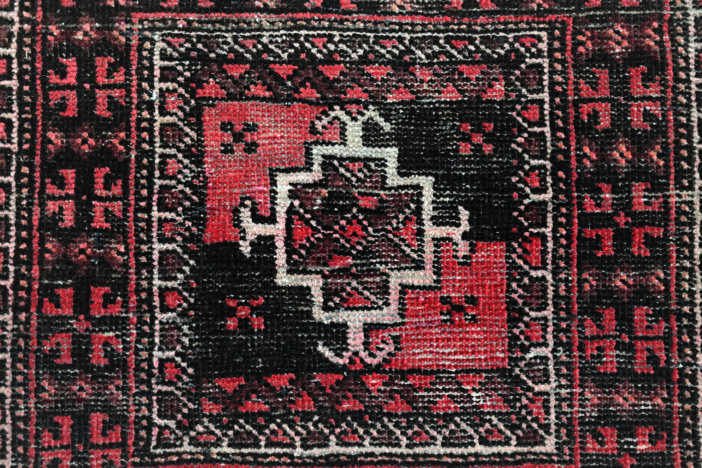 Vintage Baluchi Rug – Obsidian Triptych