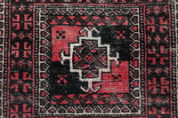 Vintage Baluchi Rug – Obsidian Triptych