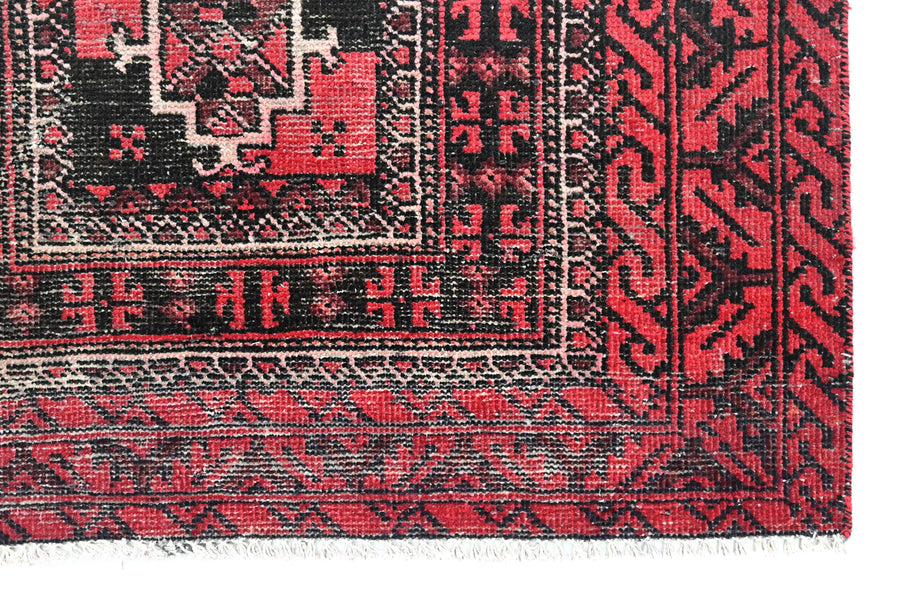 Vintage Baluchi Rug – Obsidian Triptych