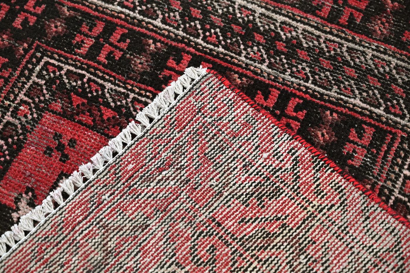 Vintage Baluchi Rug – Obsidian Triptych