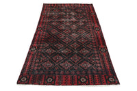 Vintage Baluchi Rug – Crimson Lattice