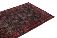 Vintage Baluchi Rug – Crimson Lattice