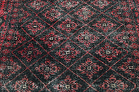 Vintage Baluchi Rug – Crimson Lattice