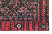 Vintage Baluchi Rug – Crimson Lattice