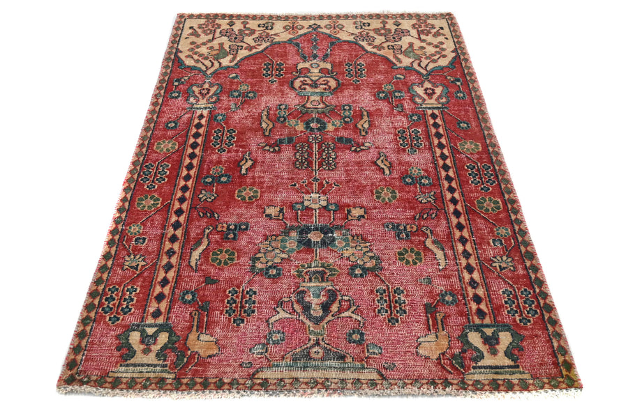 Vintage Kashan Rug – Ruby Mihrab