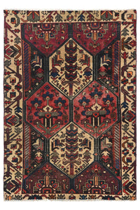 Vintage Bakhtiari Rug – Crimson Oasis