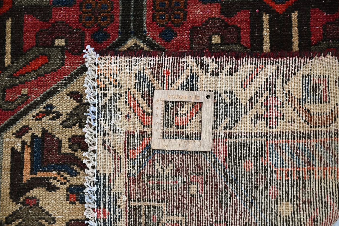 Vintage Bakhtiari Rug – Crimson Oasis