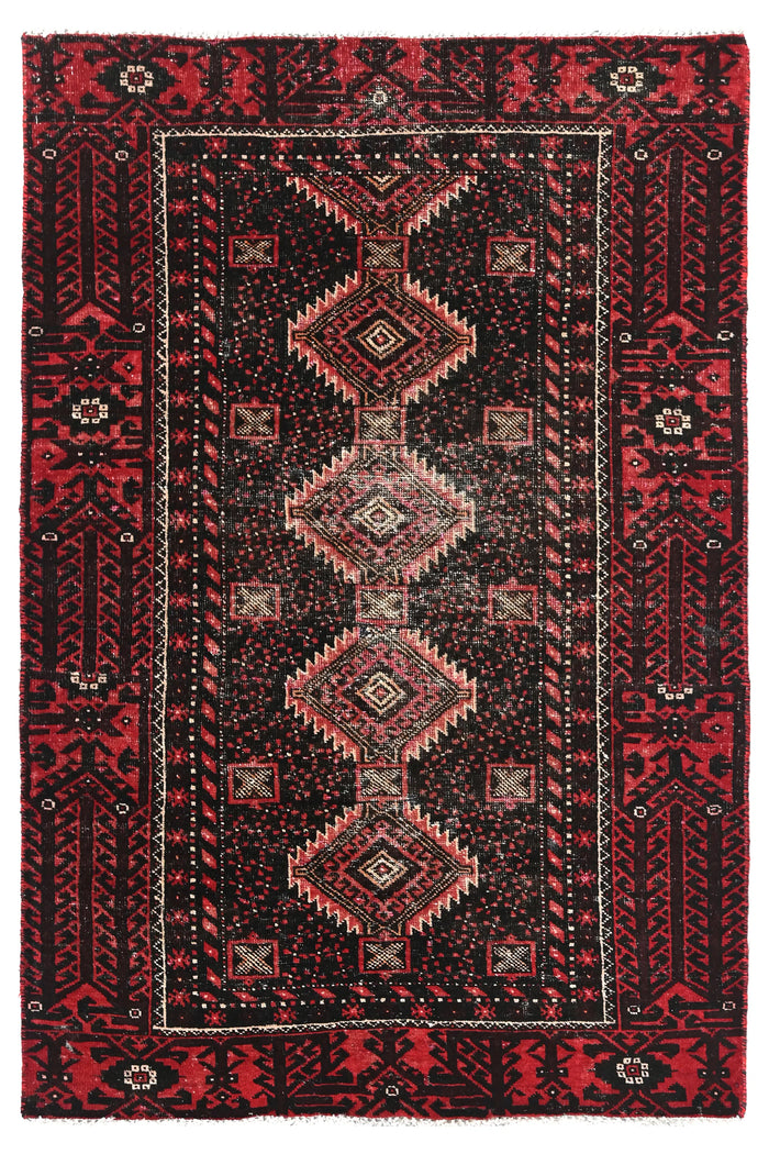 Vintage Baluchi Rug – Onyx Medallion