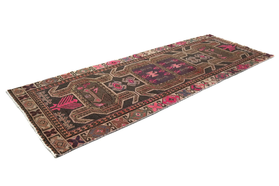 Vintage Ardabil Runner – Magenta Zoomorphic
