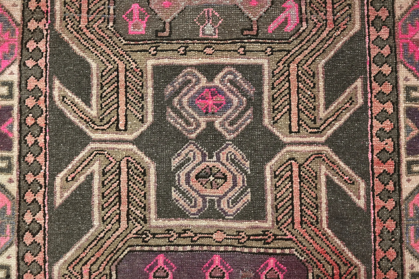Vintage Ardabil Runner – Magenta Zoomorphic