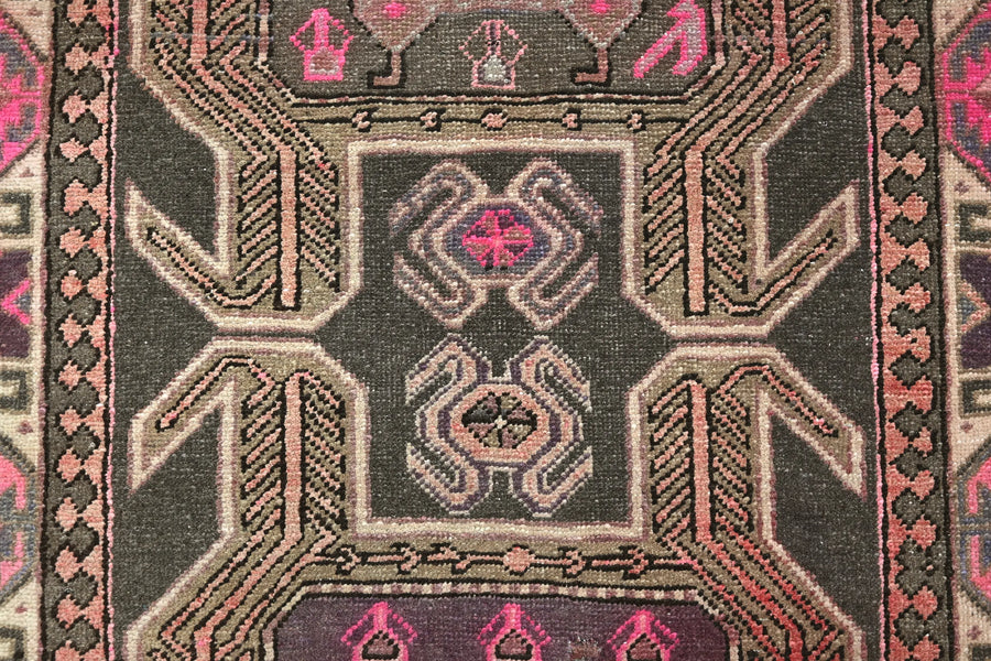 Vintage Ardabil Runner – Magenta Zoomorphic