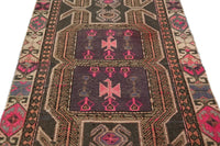 Vintage Ardabil Runner – Magenta Zoomorphic