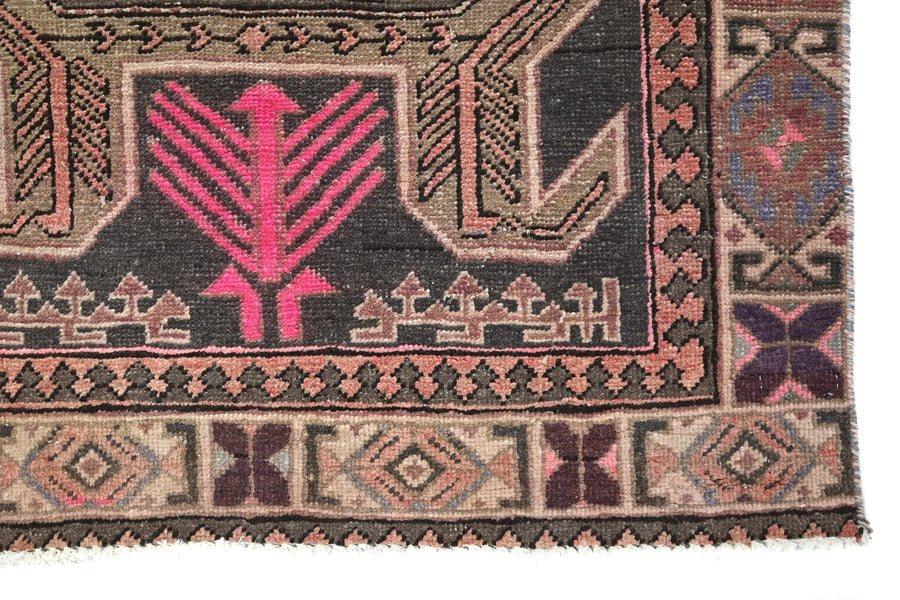 Vintage Ardabil Runner – Magenta Zoomorphic