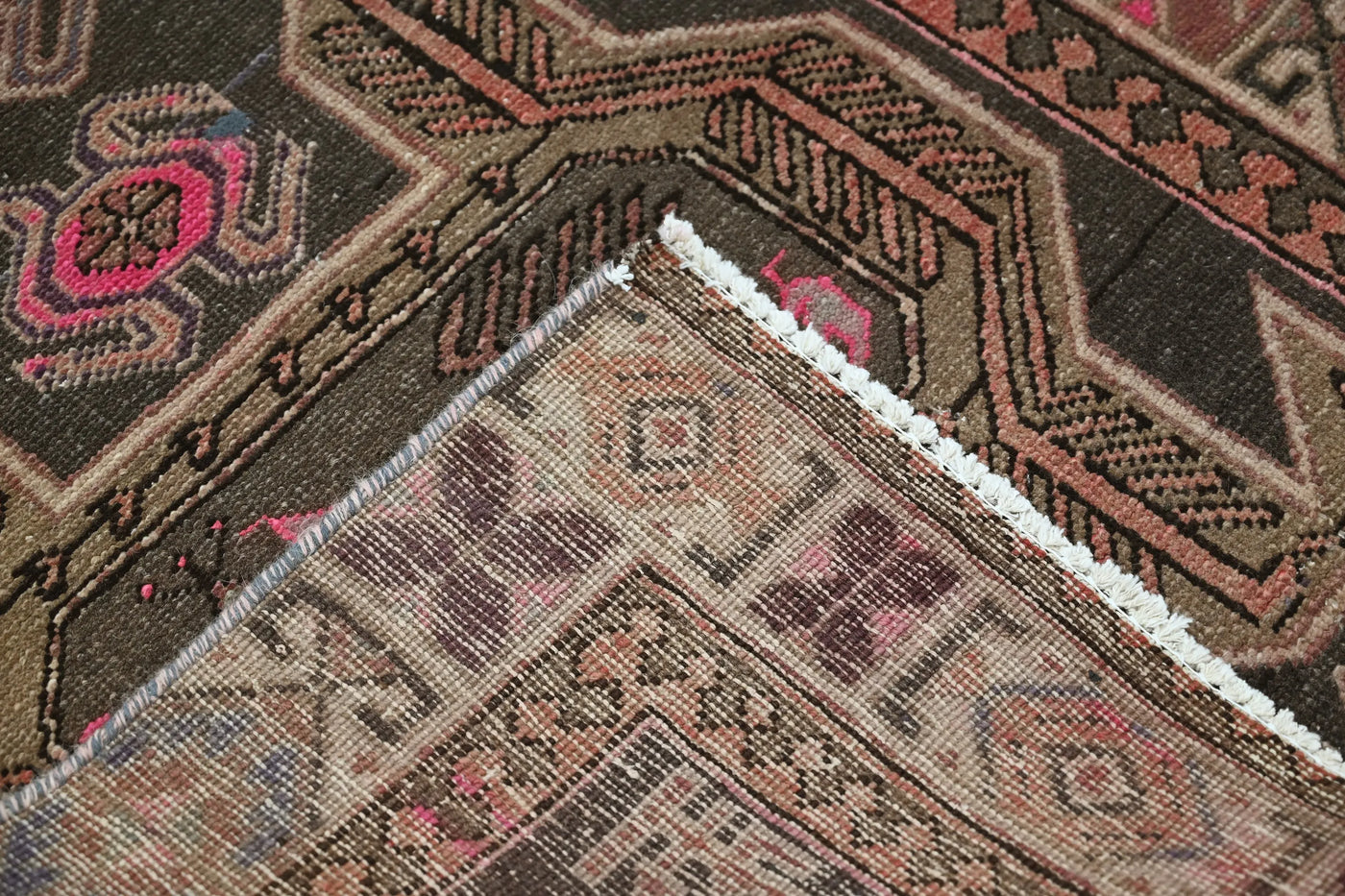 Vintage Ardabil Runner – Magenta Zoomorphic
