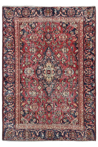 Vintage Kashan Persian Rug – Royal Arabesque