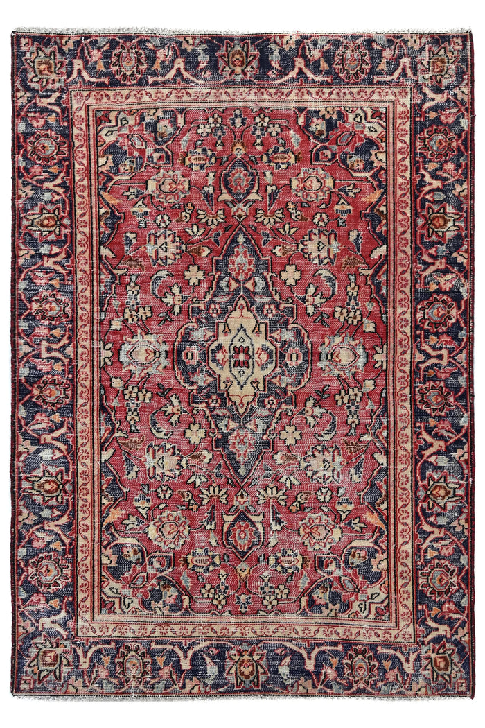 Vintage Kashan Persian Rug – Royal Arabesque