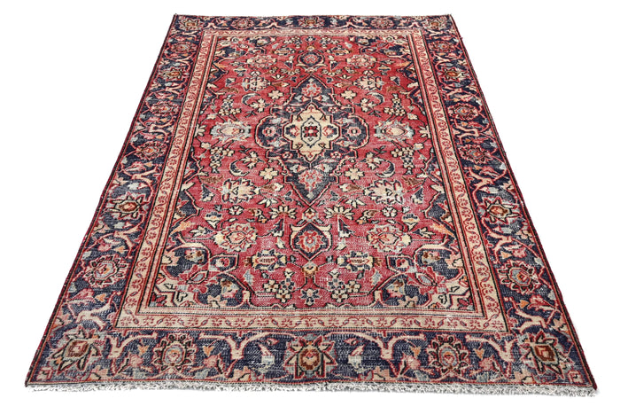 Vintage Kashan Persian Rug – Royal Arabesque