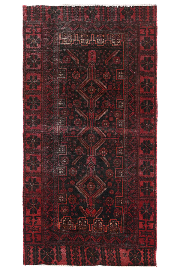 Vintage Baluchi Rug – Mahogany Lattice