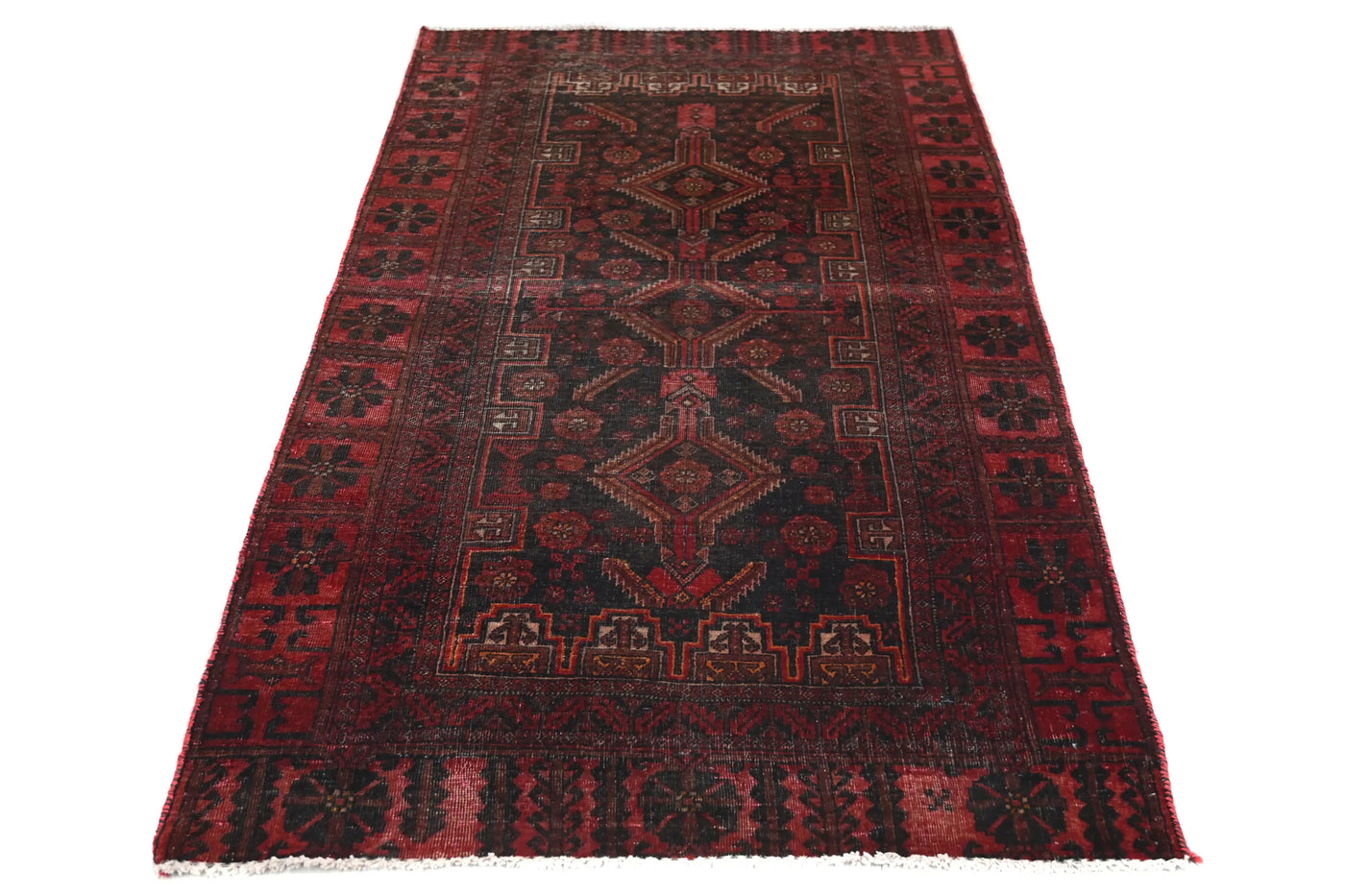Vintage Baluchi Rug – Mahogany Lattice