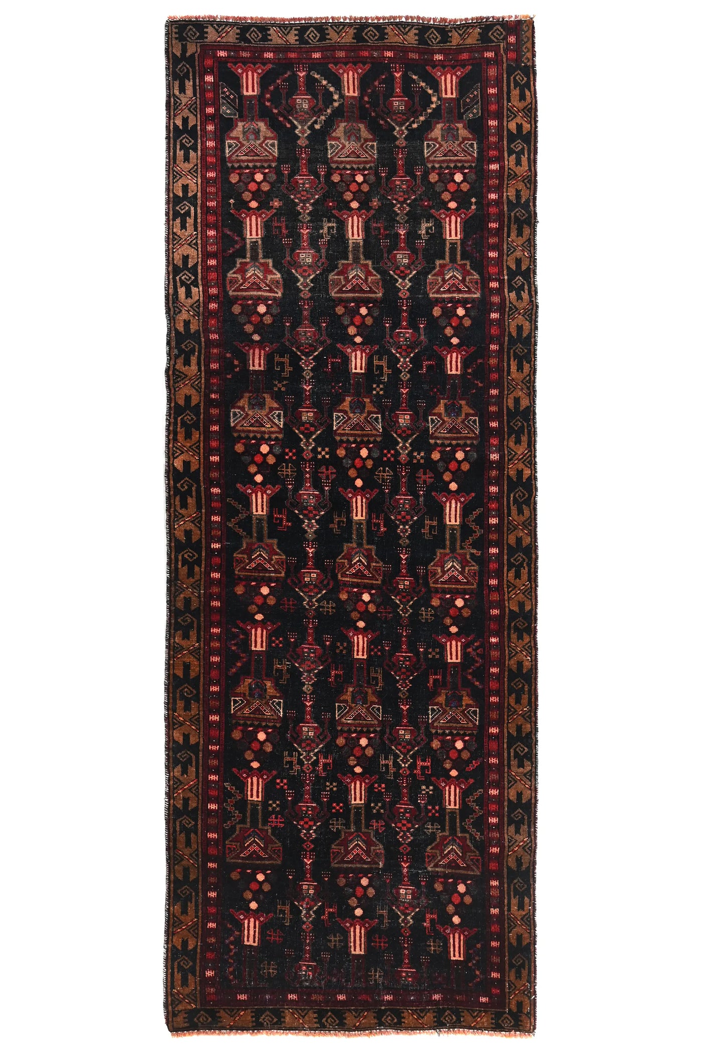 Vintage Baluchi Runner – Obsidian Obelisk
