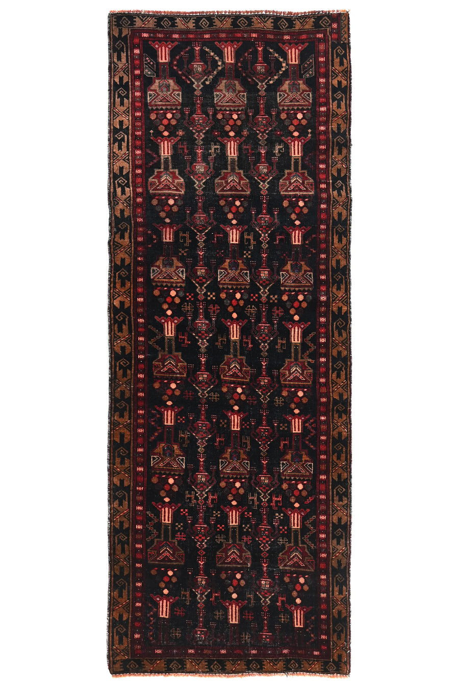 Vintage Baluchi Runner – Obsidian Obelisk