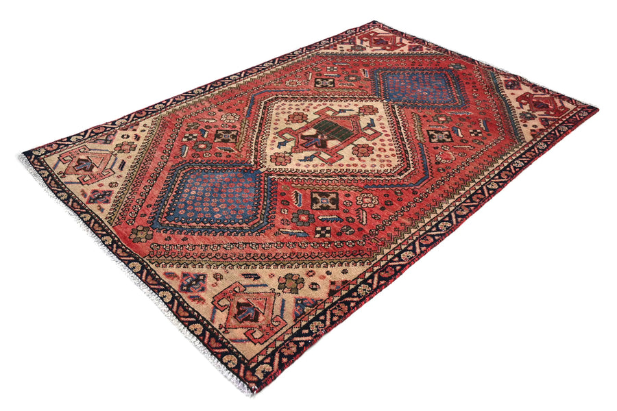 Vintage Shiraz Rug – Indigo Lozenge