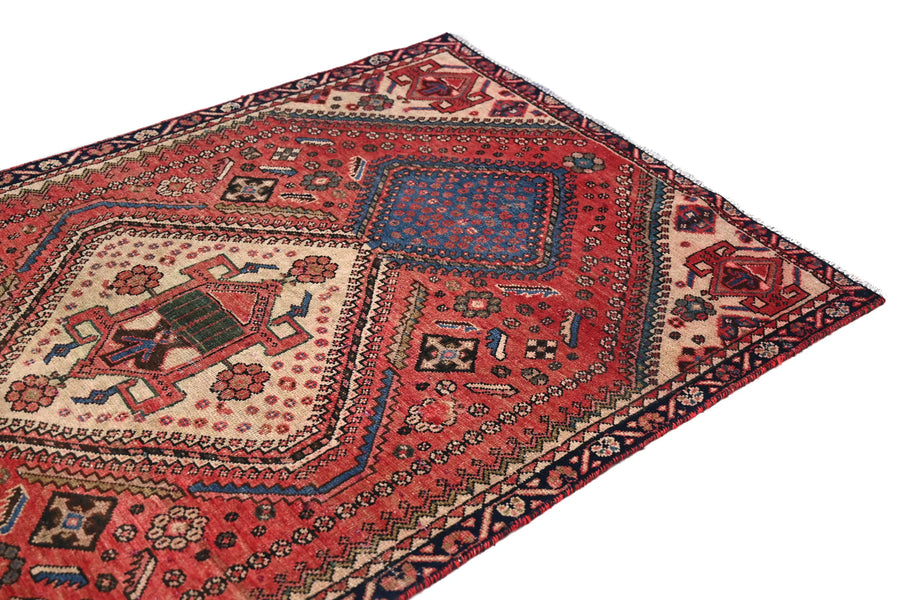 Vintage Shiraz Rug – Indigo Lozenge