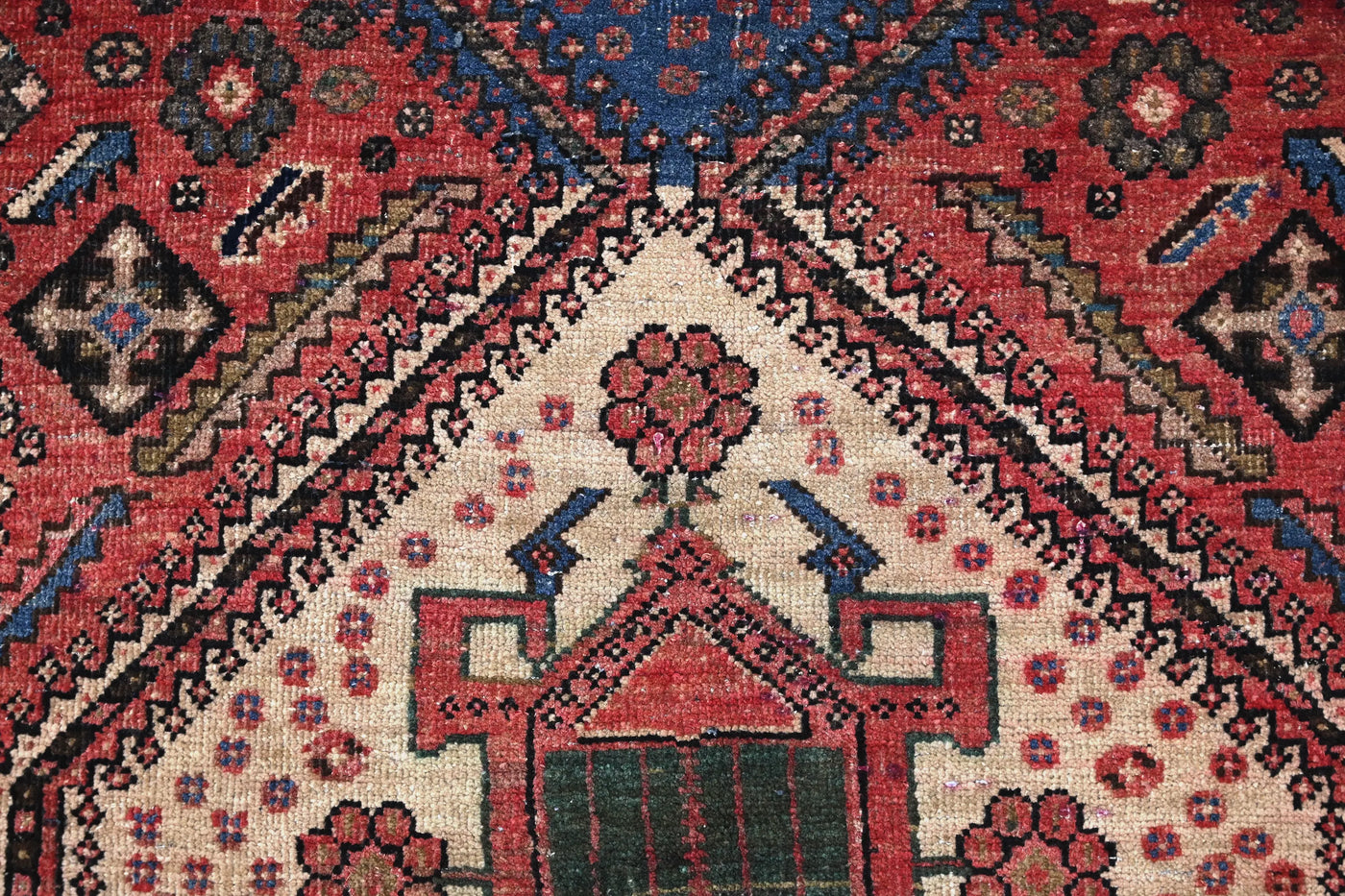 Vintage Shiraz Rug – Indigo Lozenge