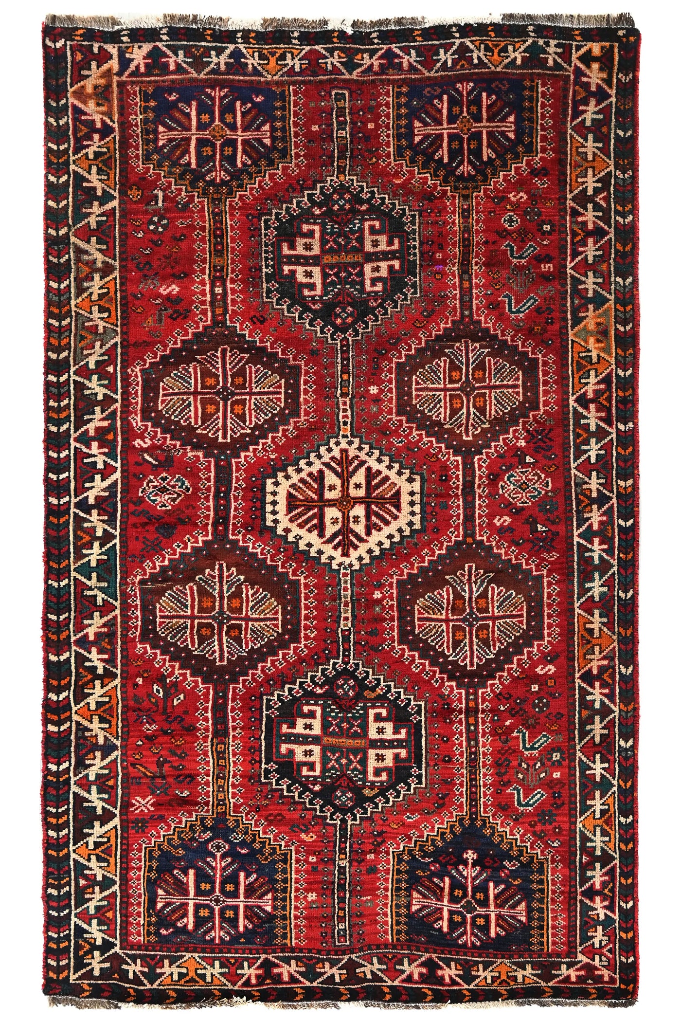 Vintage Shiraz Rug – Ruby Constellation