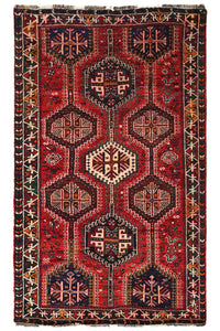 Vintage Shiraz Persian Rug – Ruby Constellation