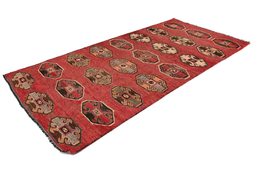 Vintage Turkmen Runner Rug – Terracotta Gull