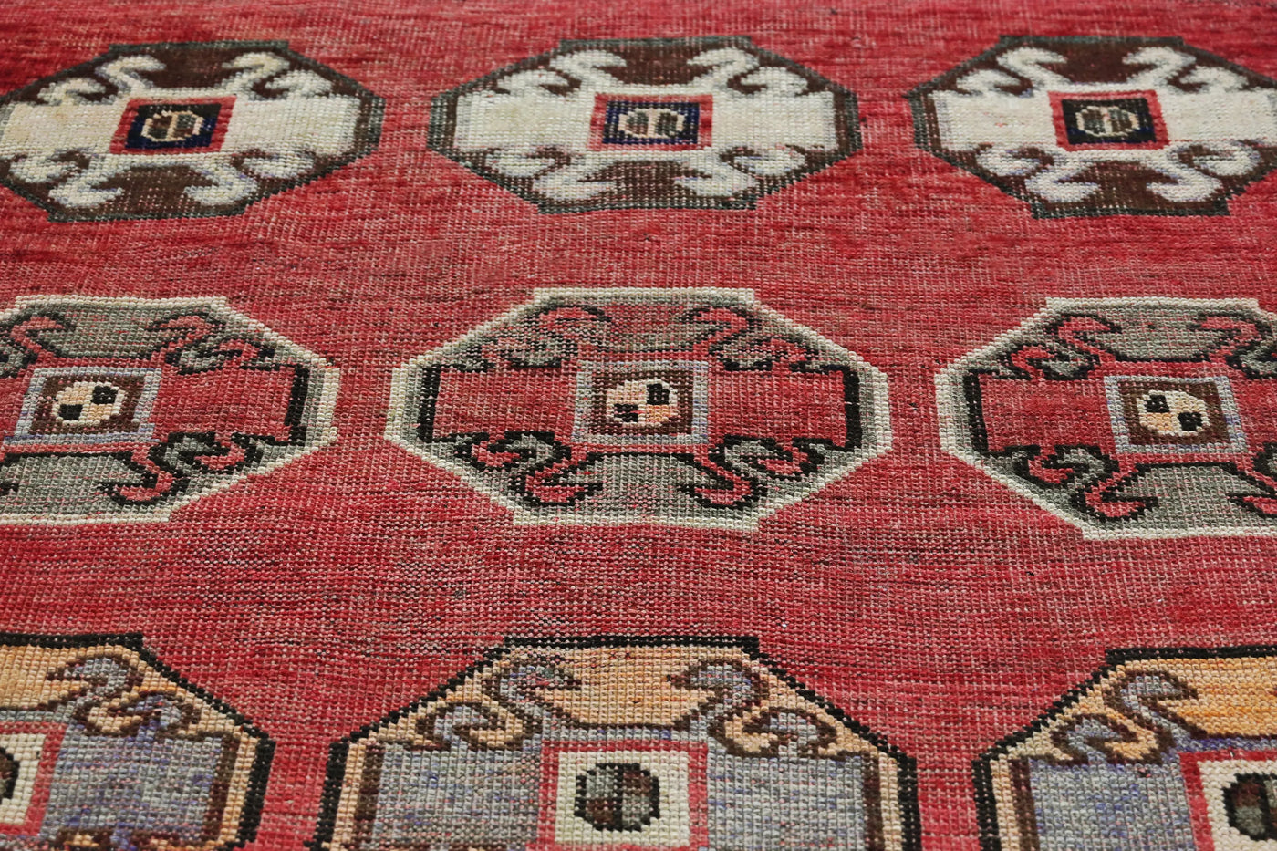 Vintage Turkmen Runner Rug – Terracotta Gull