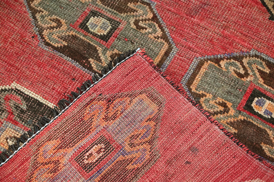 Vintage Turkmen Runner Rug – Terracotta Gull