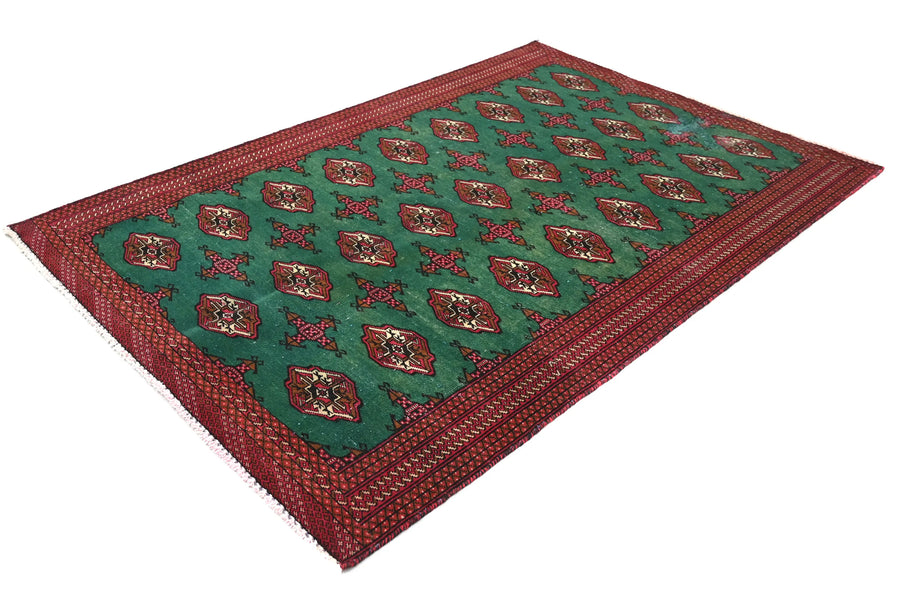 Vintage Turkmen Rug – Malachite Mosaic