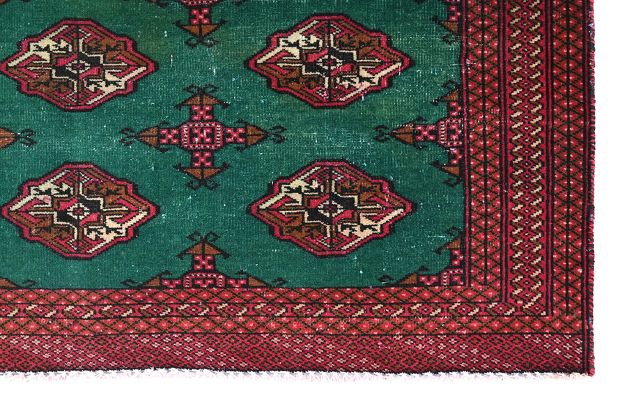 Vintage Turkmen Rug – Malachite Mosaic