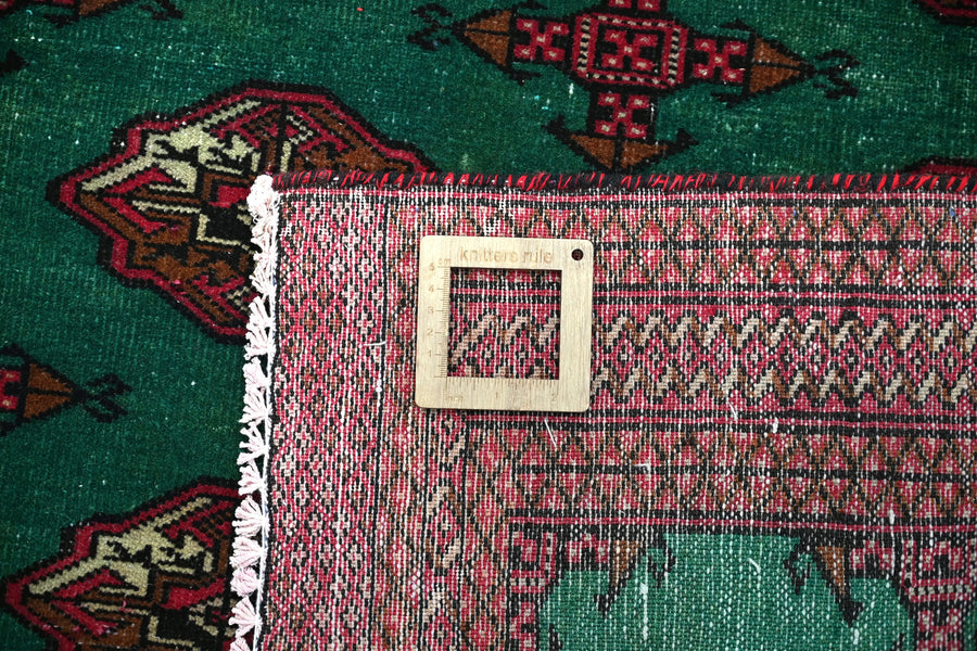 Vintage Turkmen Rug – Malachite Mosaic