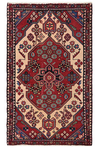 Vintage Hamadan Rug – Cerulean Cartouche
