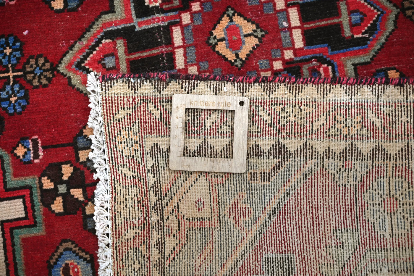 Vintage Hamadan Rug – Cerulean Cartouche