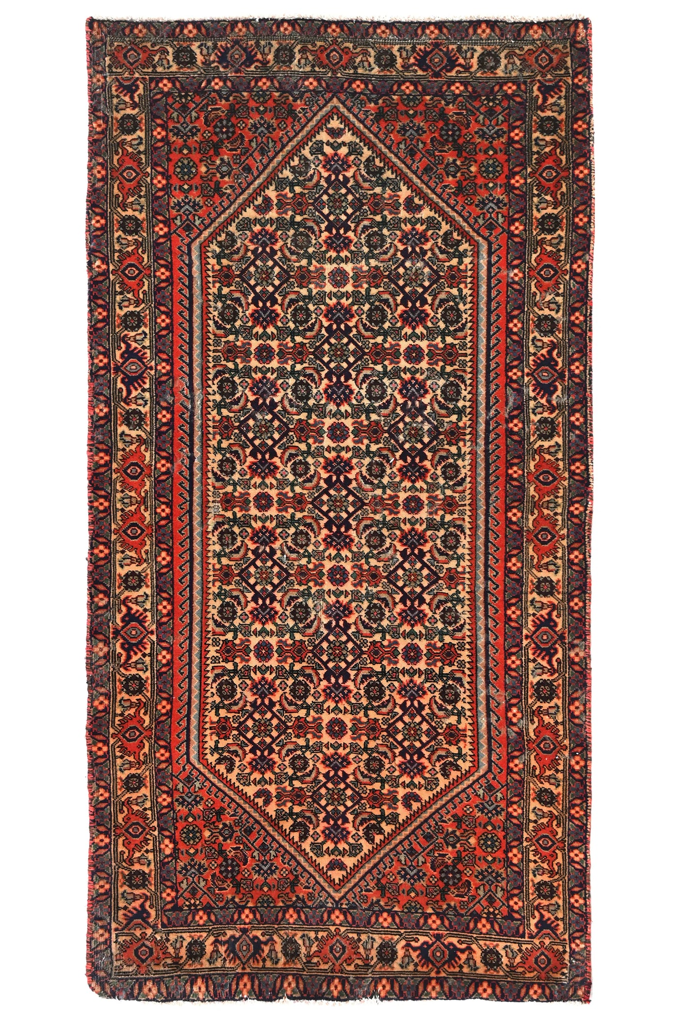 Vintage Hamadan Rug – Amber Lattice