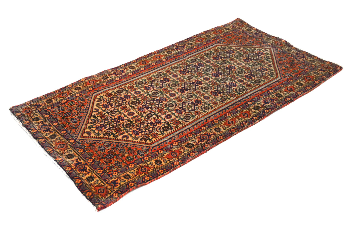 Vintage Hamadan Rug – Amber Lattice