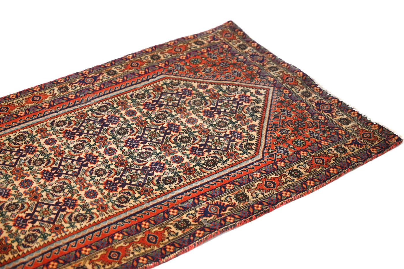 Vintage Hamadan Rug – Amber Lattice