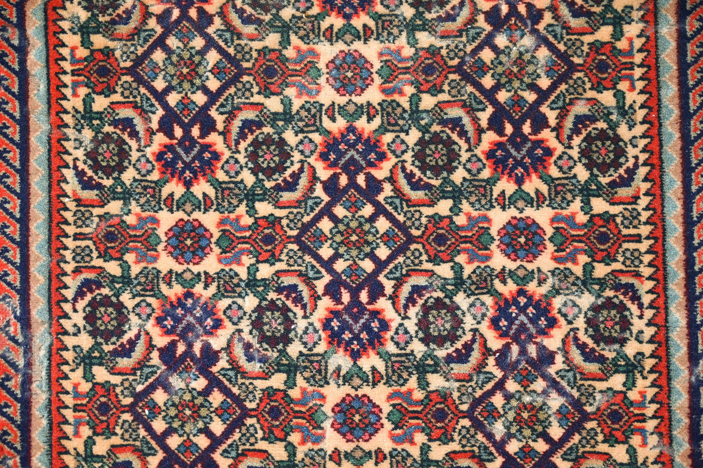Vintage Hamadan Rug – Amber Lattice