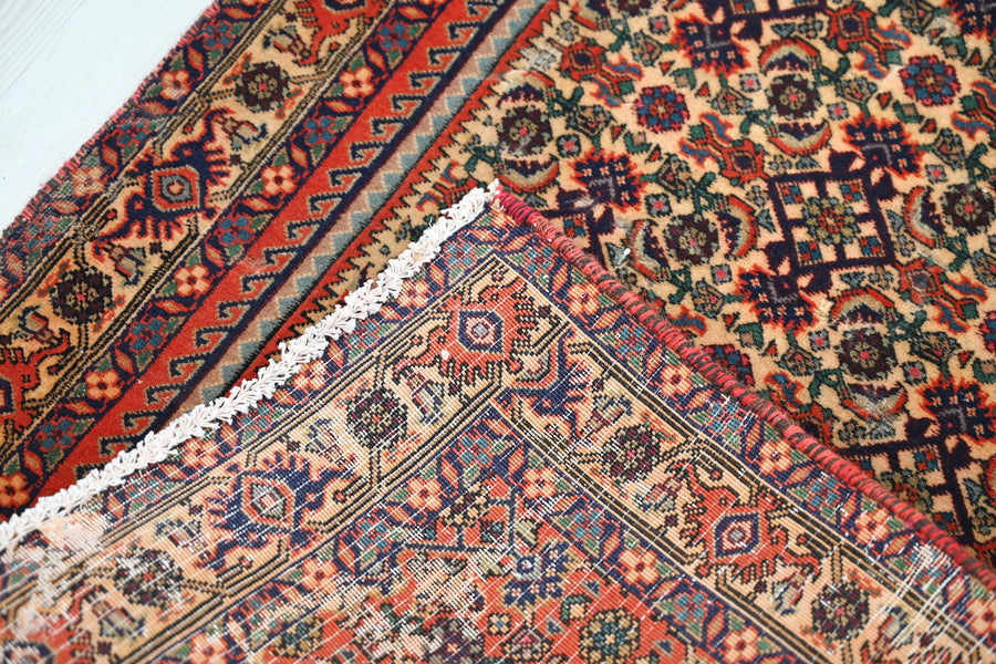 Vintage Hamadan Rug – Amber Lattice
