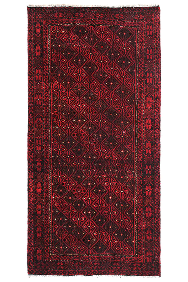Vintage Baluchi Rug – Mahogany Trellis