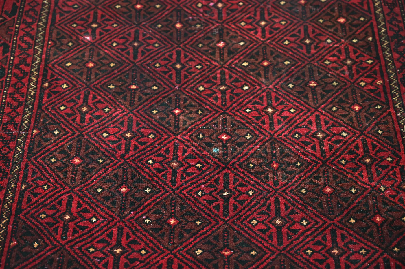 Vintage Baluchi Rug – Mahogany Trellis