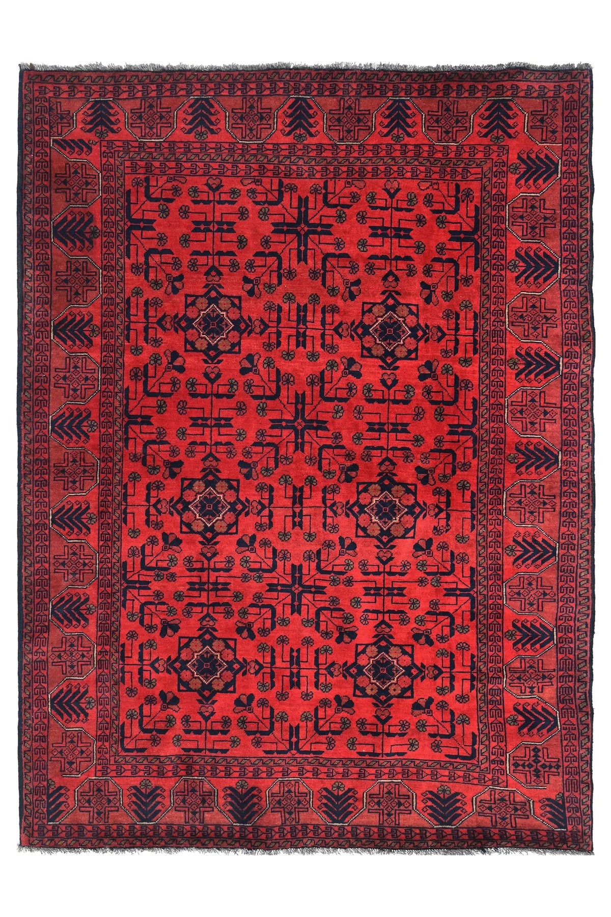 Khal Mohammadi Afghan Rug – Crimson Velvet