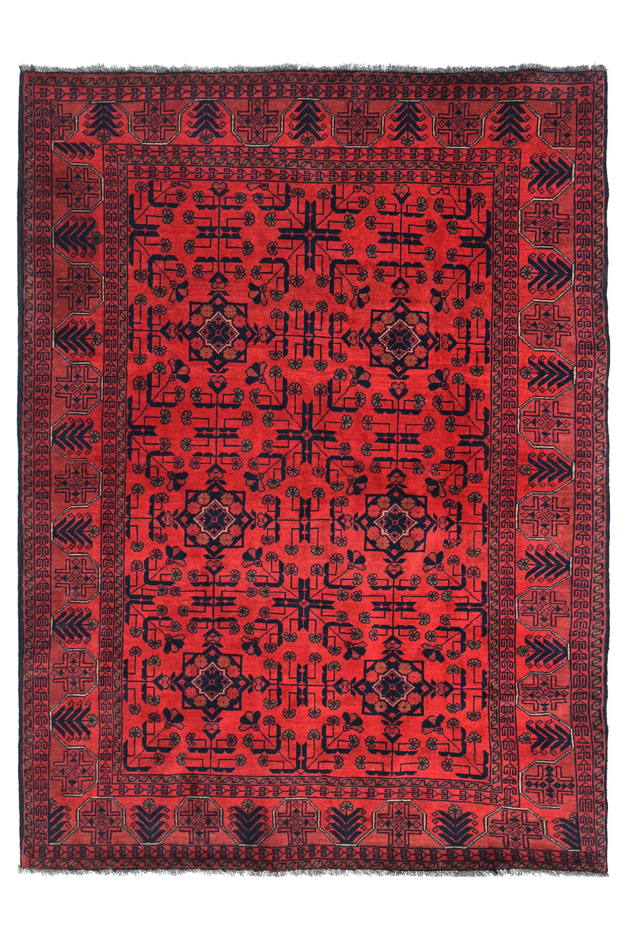 Khal Mohammadi Afghan Rug – Crimson Velvet
