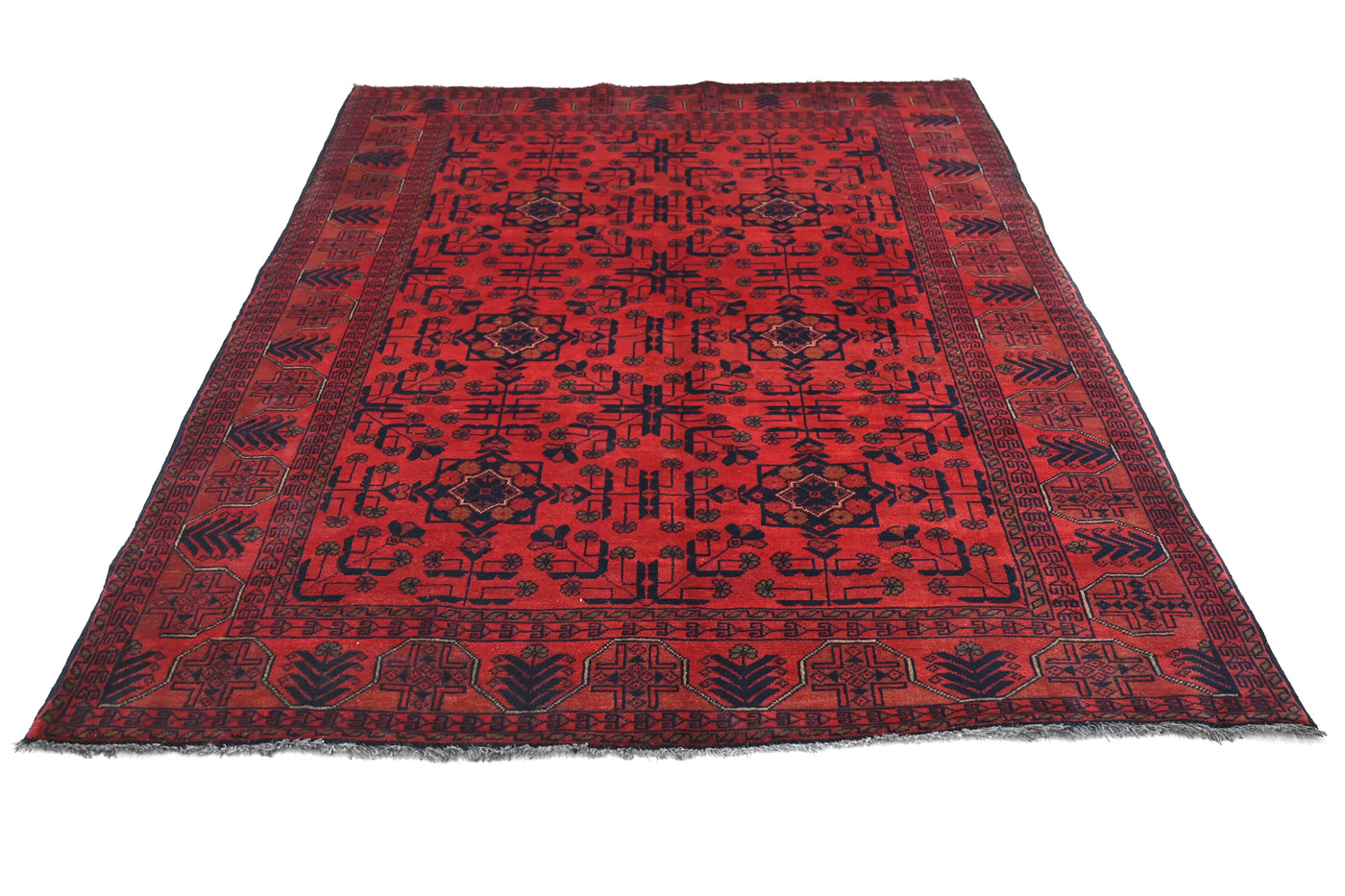 Khal Mohammadi Afghan Rug – Crimson Velvet