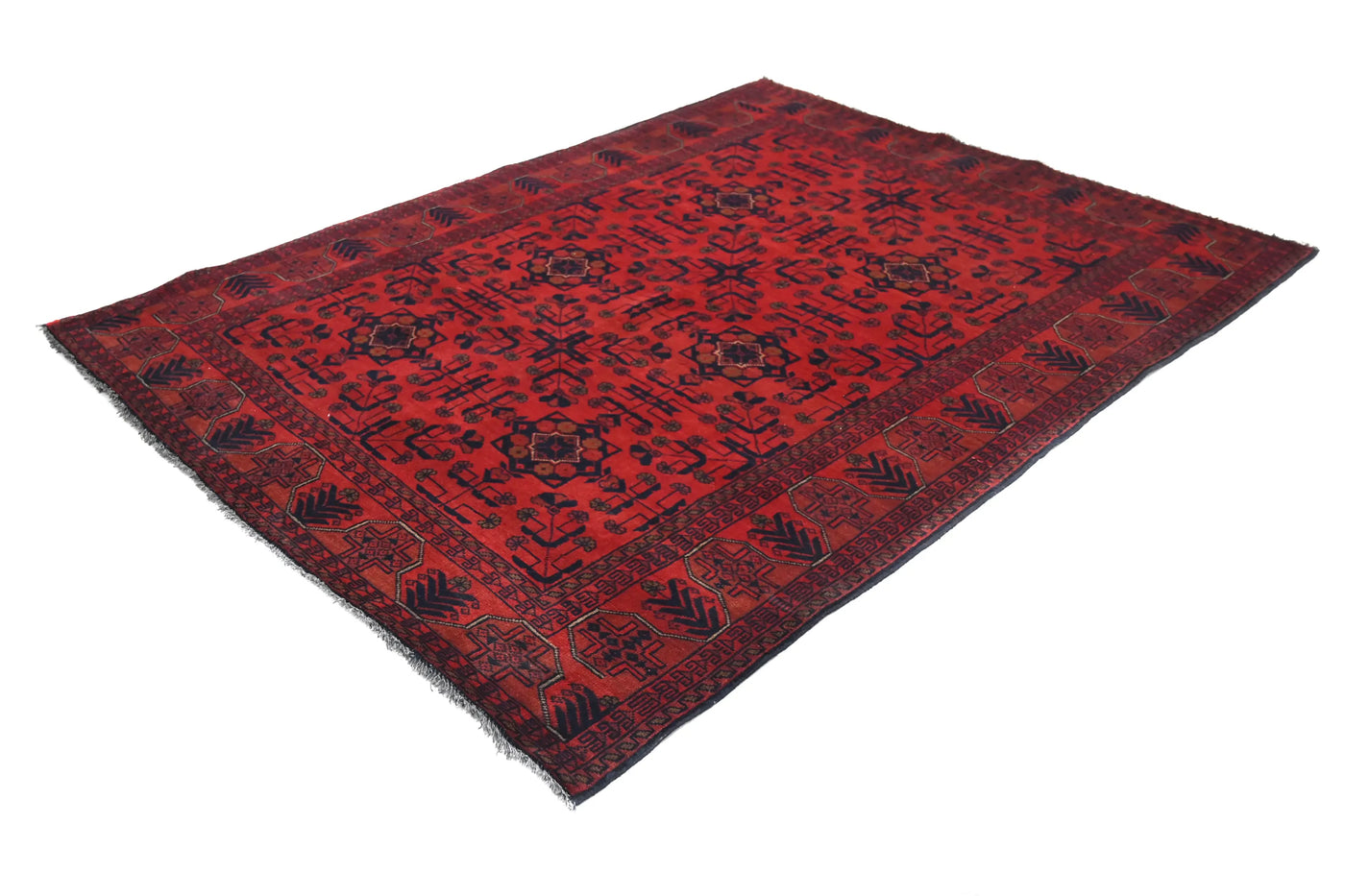 Khal Mohammadi Afghan Rug – Crimson Velvet