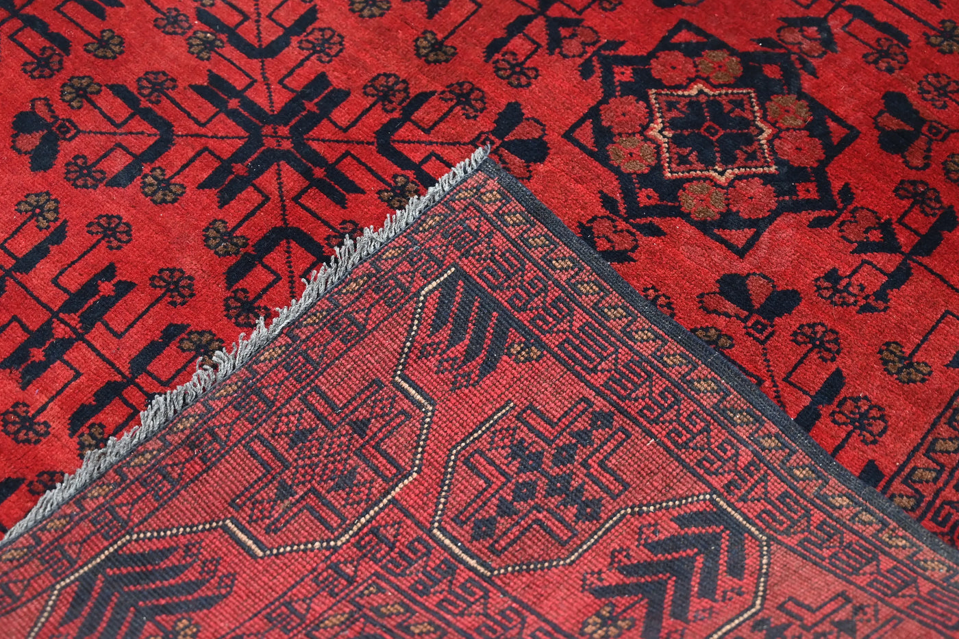 Khal Mohammadi Afghan Rug – Crimson Velvet